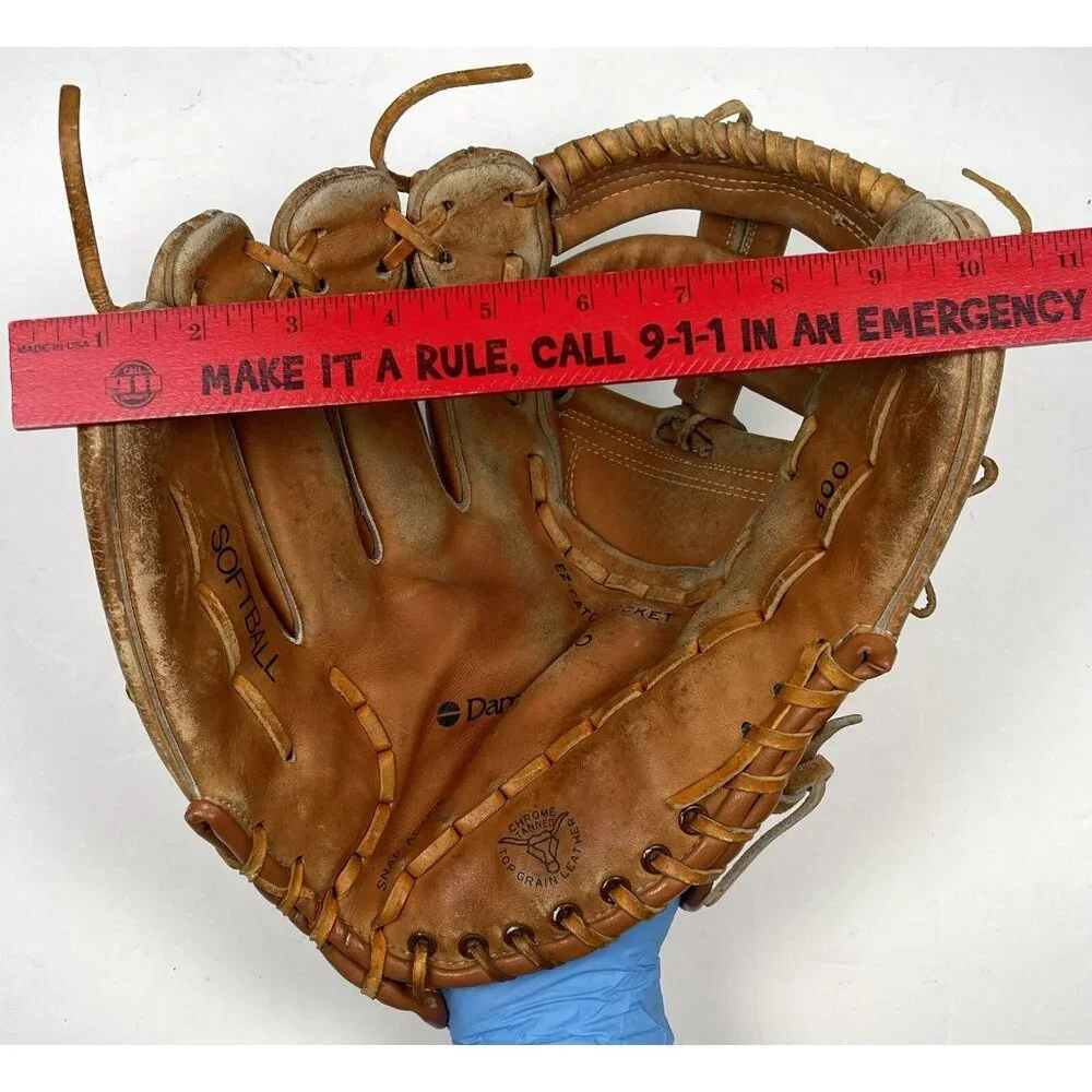 VTG DAMAX-PRO 600 EZ-Catch Pocket Top Grain Leather SOFTBALL GLOVE LHT *Read*